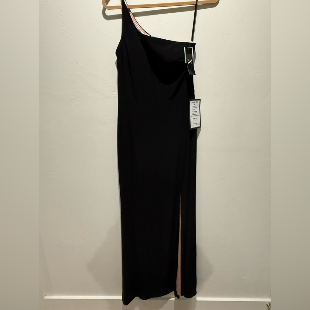 NWT!  Xscape Black One Shoulder Sheath Dress